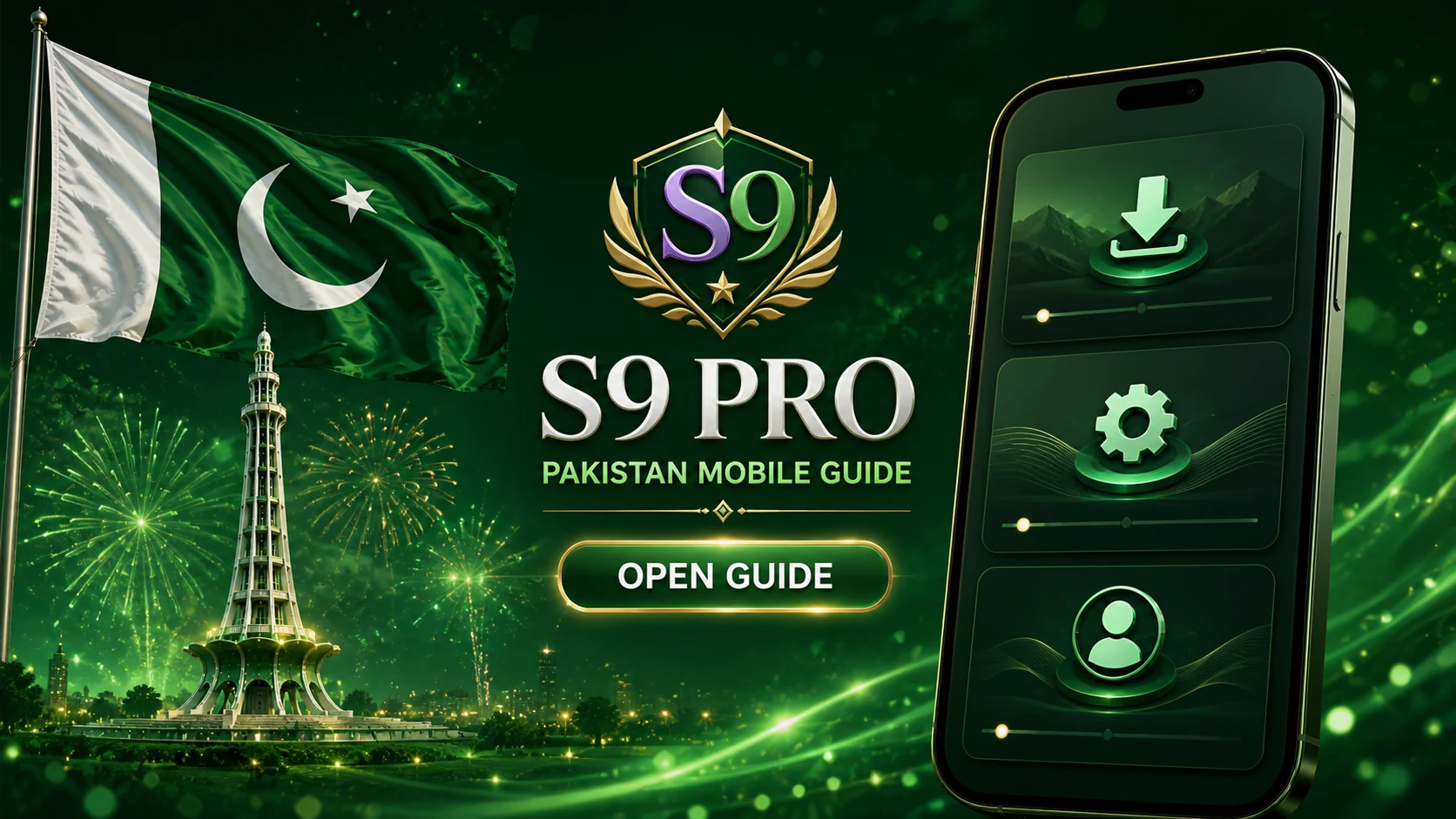 S9 Pro Pakistan homepage guide visual